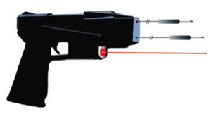 TASER device with 2 projectile darts